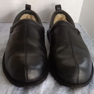 UGG Men's Black Leather Loafers